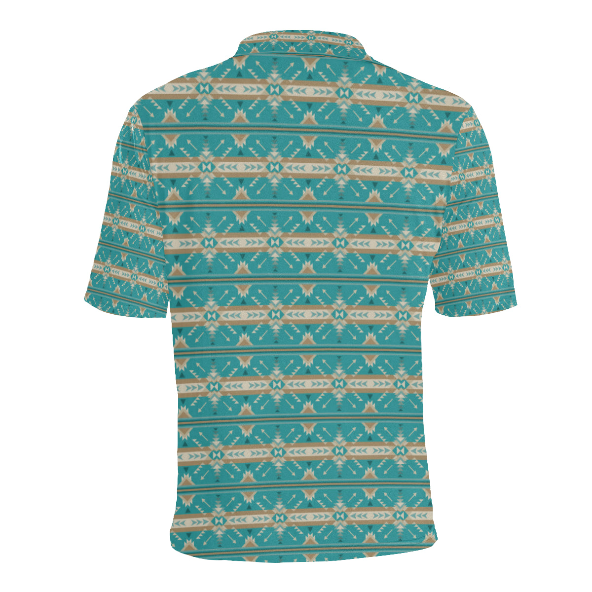 Southwest Native Design Themed Print Men Polo Shirt