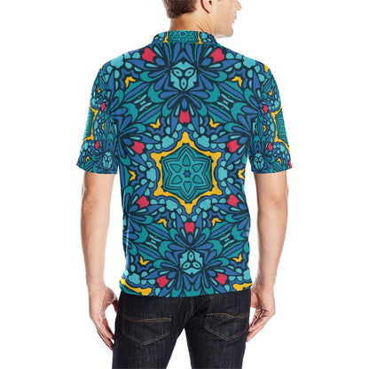 Kaleidoscope Pattern Print Design 04 Men Polo Shirt
