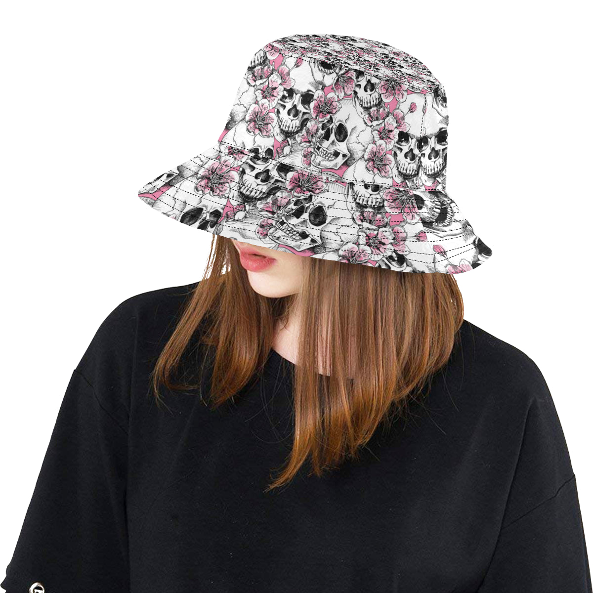 Cherry Blossom Pattern Print Design CB03 Unisex Bucket Hat