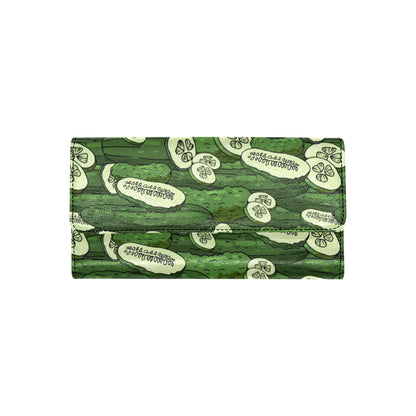Cucumber Pattern Print Design CC01 Women's Trifold Wallet
