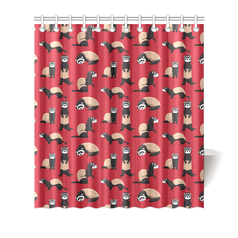 Ferret Pattern Print Design 02 Shower Curtain