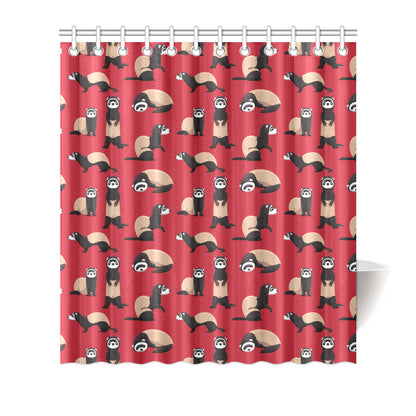 Ferret Pattern Print Design 02 Shower Curtain