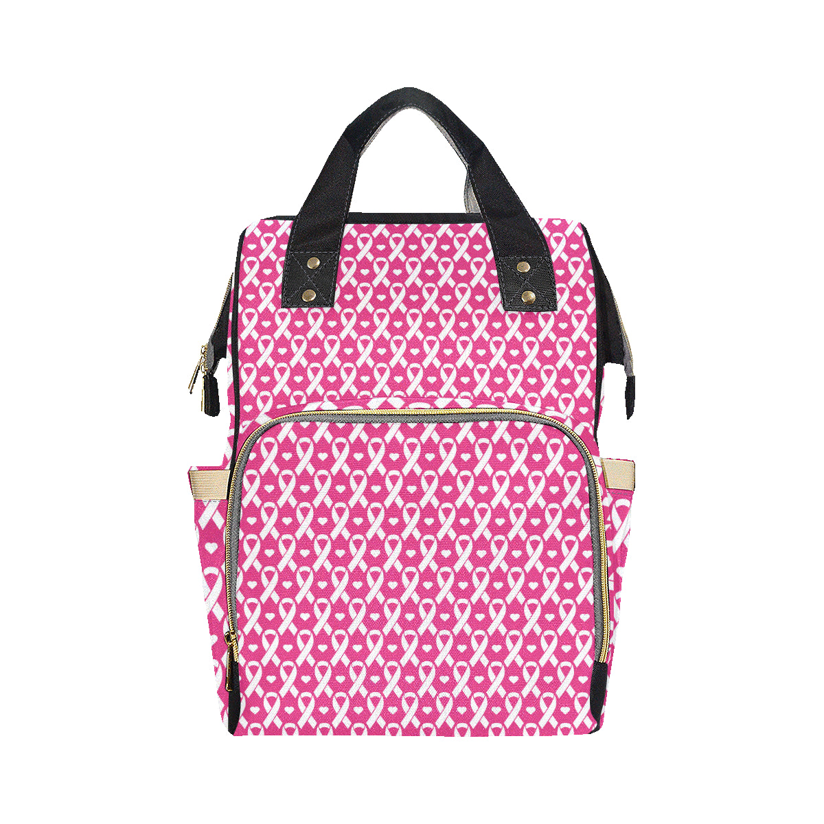 Breast cancer Pattern Print Design 05 Diaper Bag Backpack