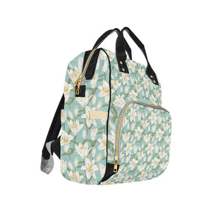 Lily Pattern Print Design LY09 Diaper Bag Backpack