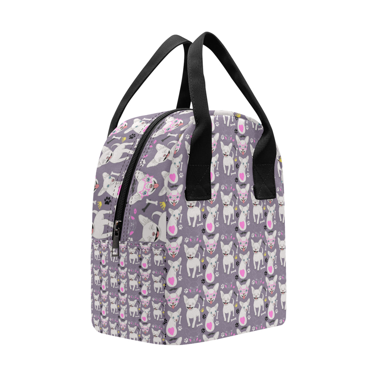 Chihuahua Happy Pattern Insulated Lunch Bag