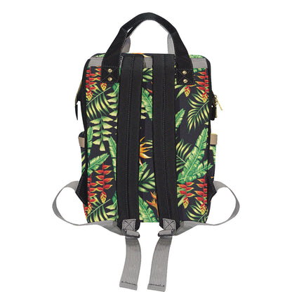 Hawaiian Flower Tropical Palm Leaves Diaper Bag Backpack