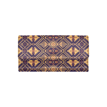 Aztec Pattern Print Design 09 Women's Trifold Wallet
