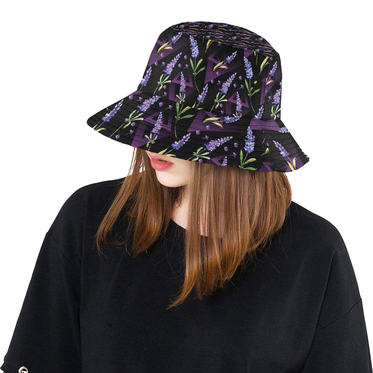 Lavender Pattern Print Design LV07 Unisex Bucket Hat