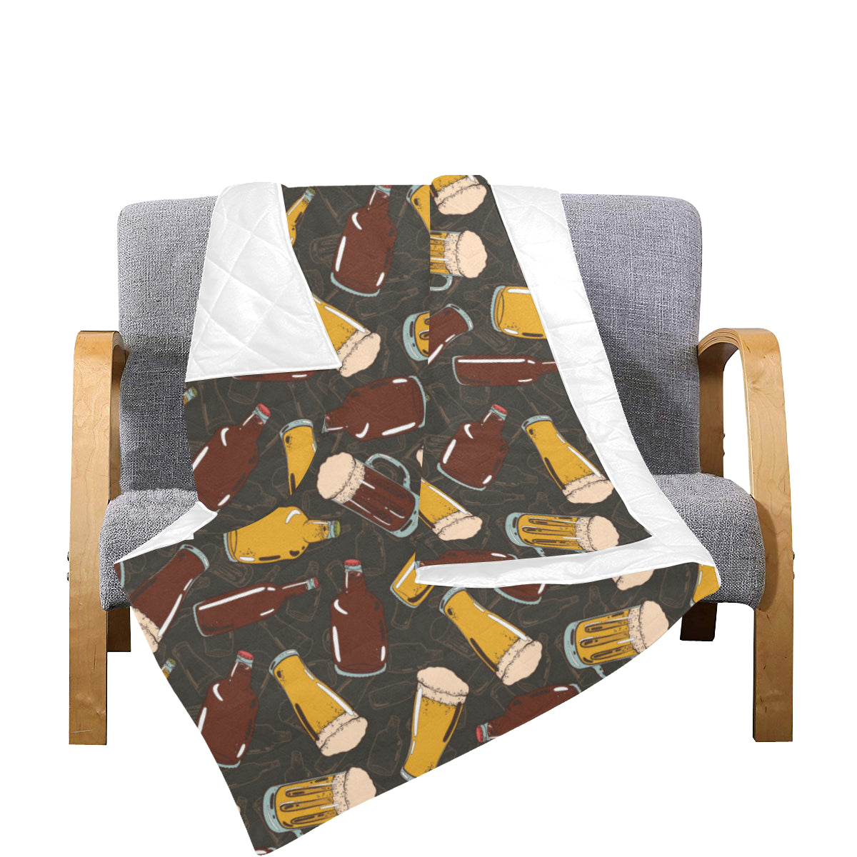 Beer Pattern Print Design 03 Premium Quilt