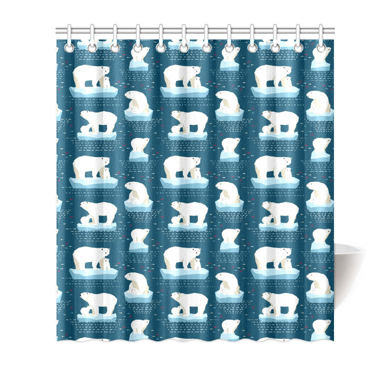 Polar Bear Pattern Print Design PB02 Shower Curtain