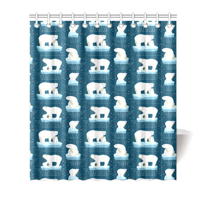 Polar Bear Pattern Print Design PB02 Shower Curtain