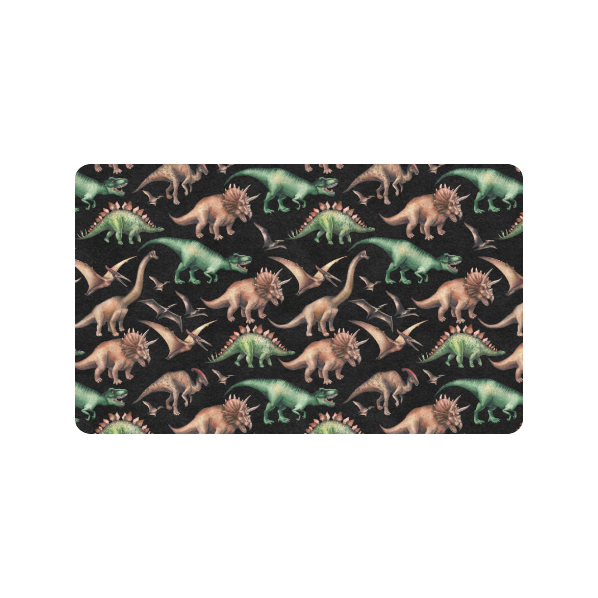 Dinosaur Print Pattern Rubber Doormat