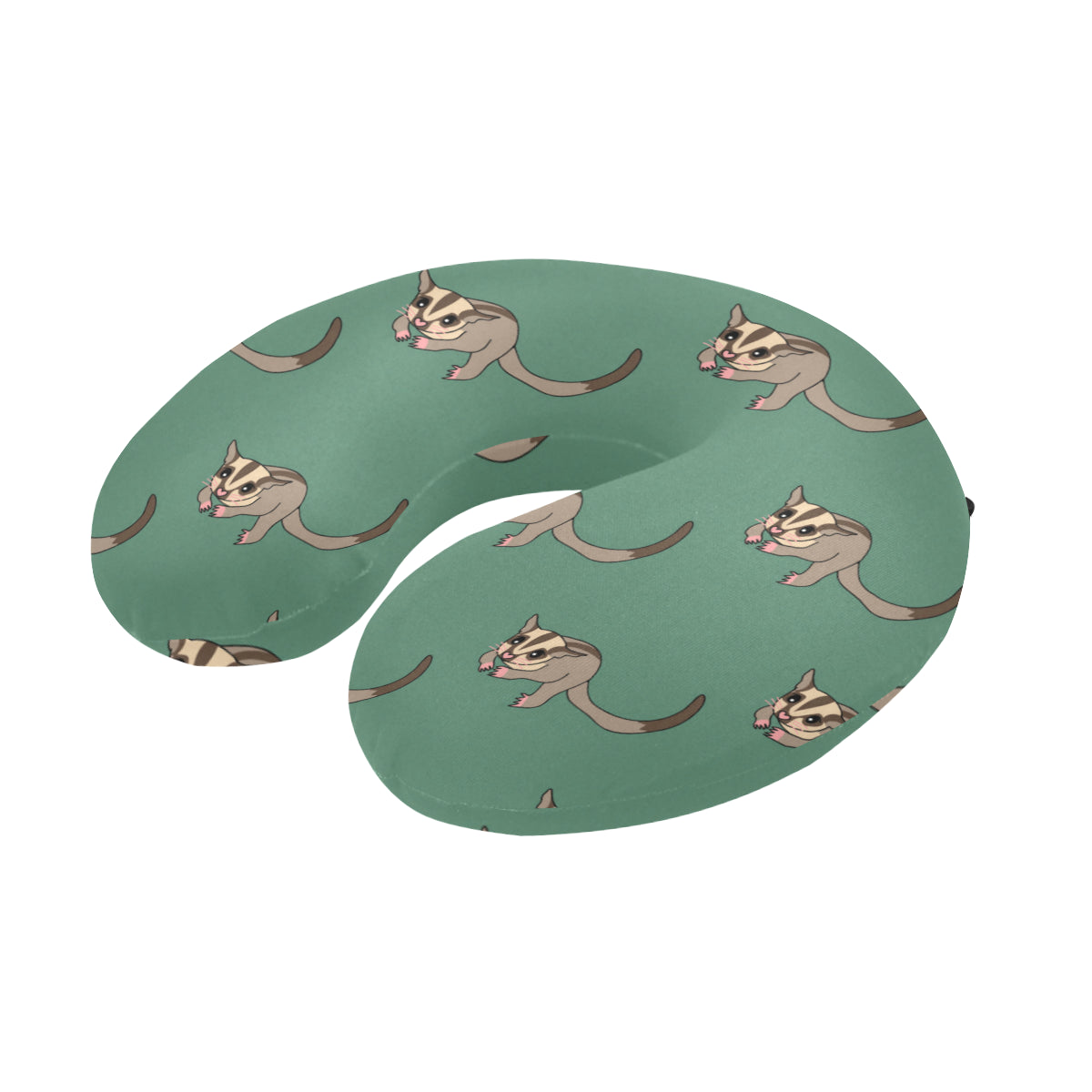 Sugar Glider Pattern Print Design 01 U-Shaped Travel Neck Pillow