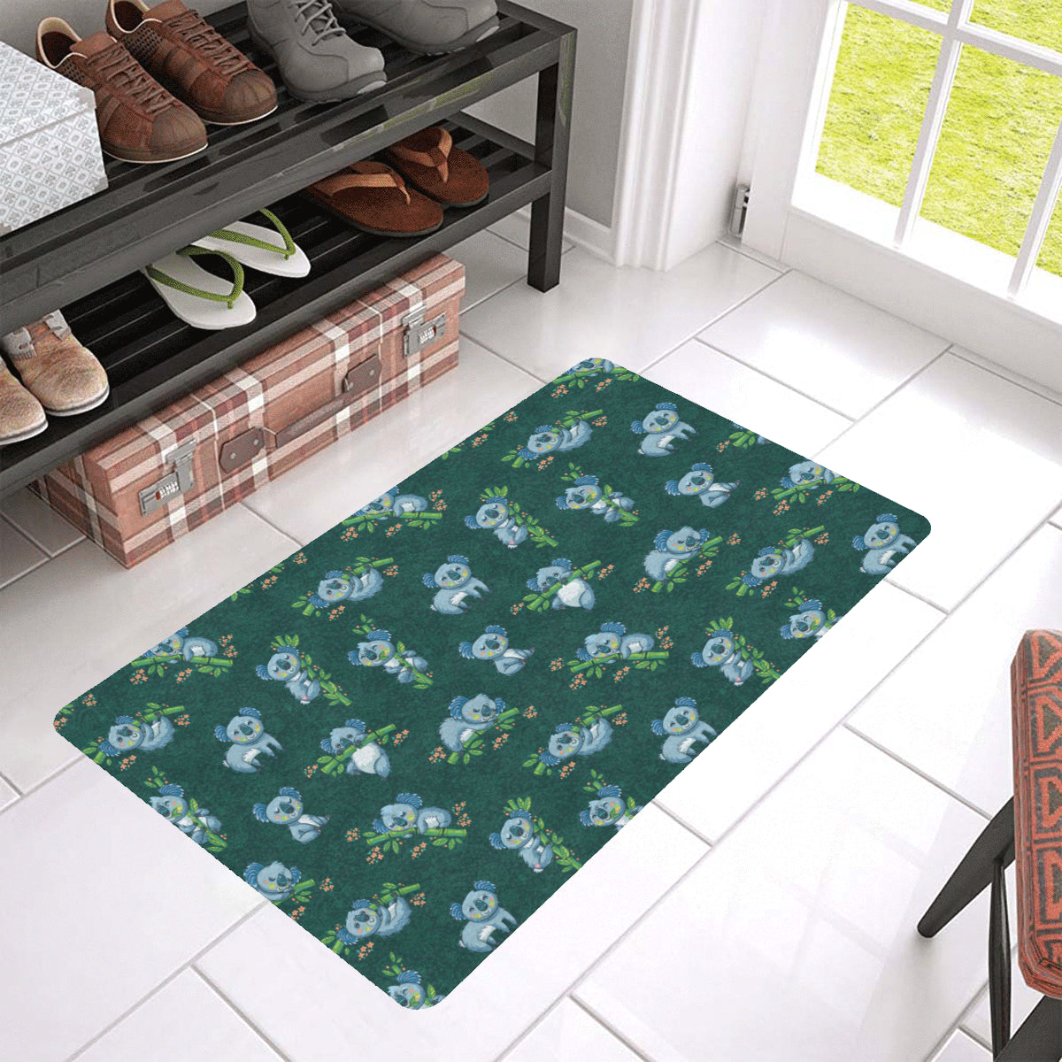 Koala Blue Design Print Rubber Doormat