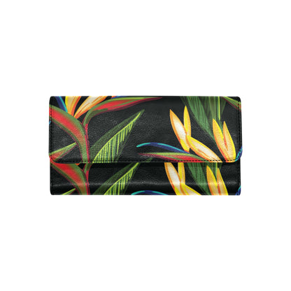 Bird Of Paradise Pattern Print Design BOP012 Women's Trifold Wallet