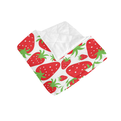 Strawberry Pattern Print Design SB01 Premium Quilt