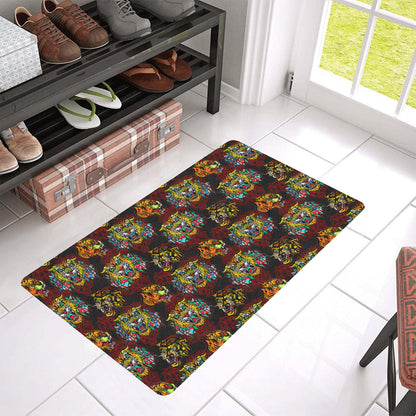 Tattoo Tiger Colorful Design Rubber Doormat