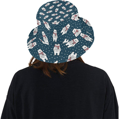 Polar Bear Pattern Print Design PB05 Unisex Bucket Hat