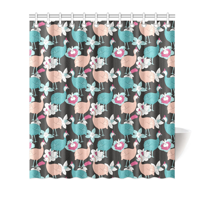 Guinea Fowl Pattern Print Design 03 Shower Curtain