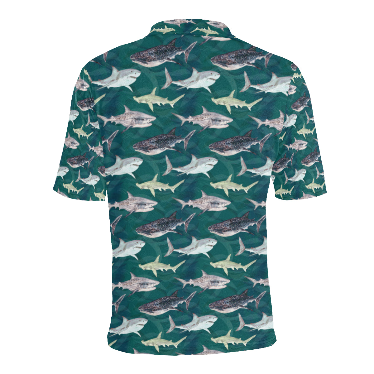 Shark Style Print Men Polo Shirt