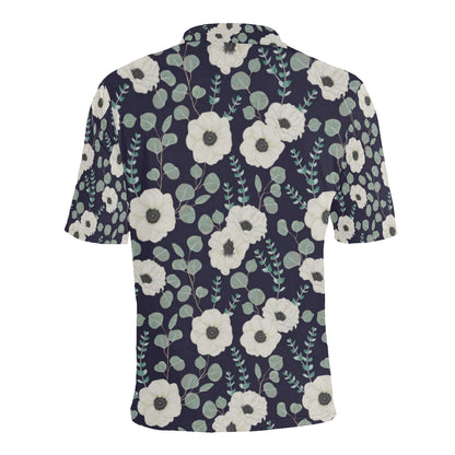 Anemone Pattern Print Design AM01 Men Polo Shirt