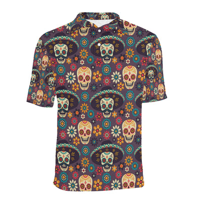 sugar skull Maxican Pattern Men Polo Shirt