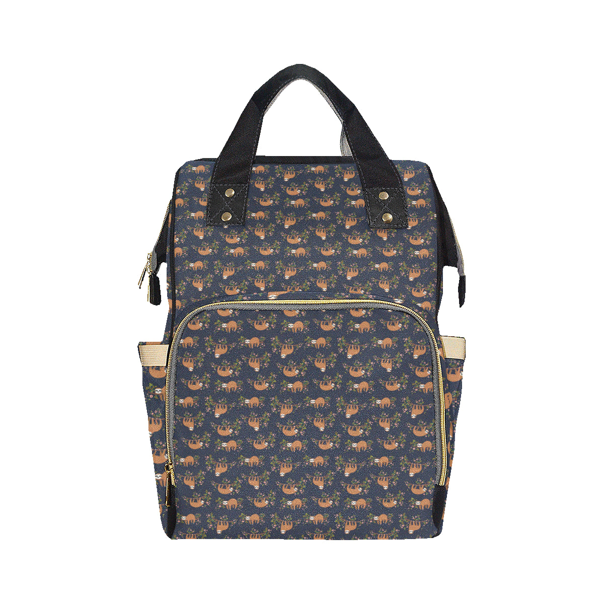 Sloth flower Design Themed Print Diaper Bag Backpack
