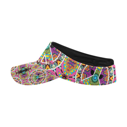 Peace Sign Pattern Print Design A03 Unisex Sun Visor
