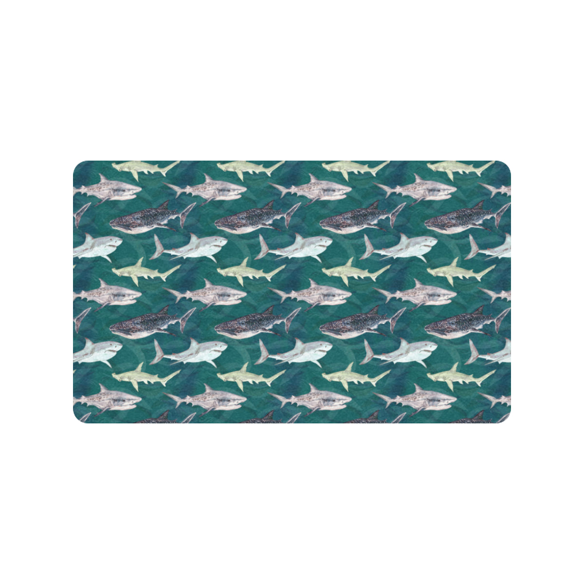 Shark Style Print Rubber Doormat