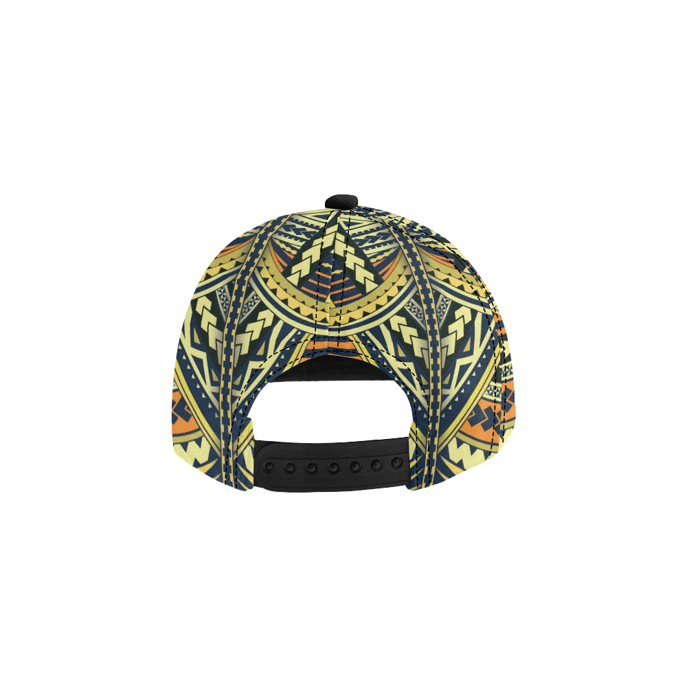 Polynesian Tattoo Print Snapback Cap