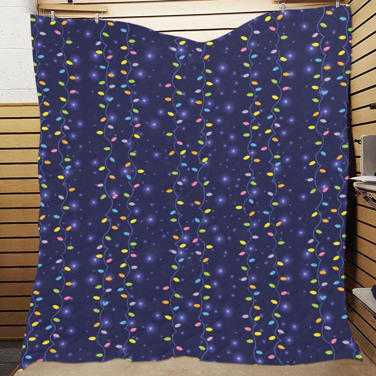 Christmas Light Pattern Print Design 03 Premium Quilt