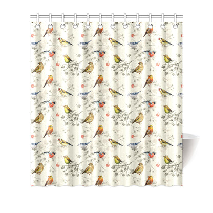 Bird Watercolor Design Pattern Shower Curtain