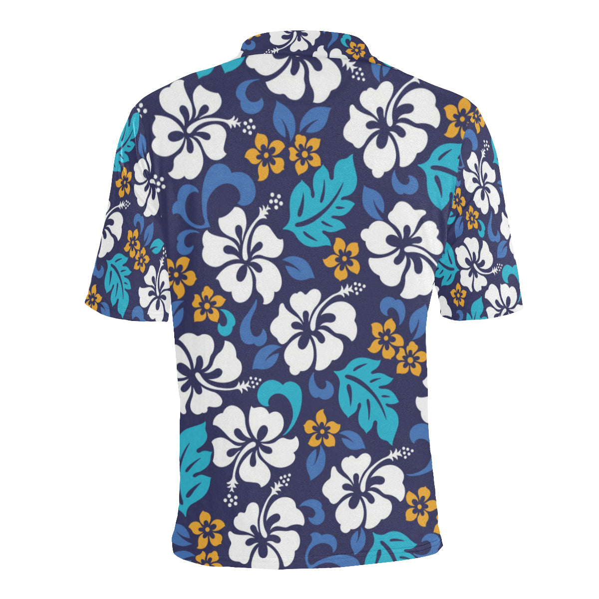 Hibiscus Pattern Print Design HB030 Men Polo Shirt