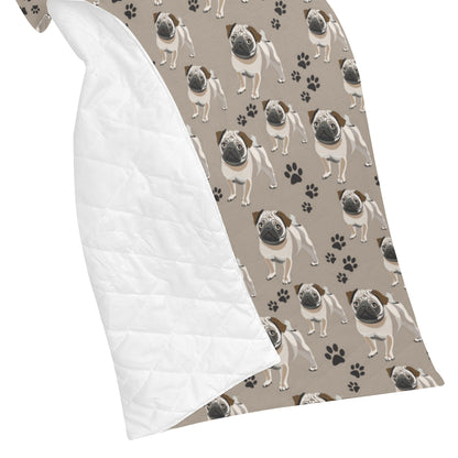 Pug Pattern Print Design A04 Premium Quilt