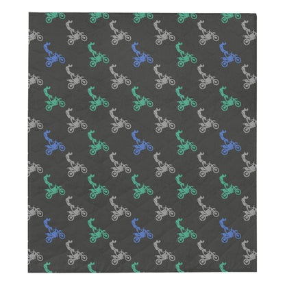 Motocross Pattern Print Design 02 Premium Quilt