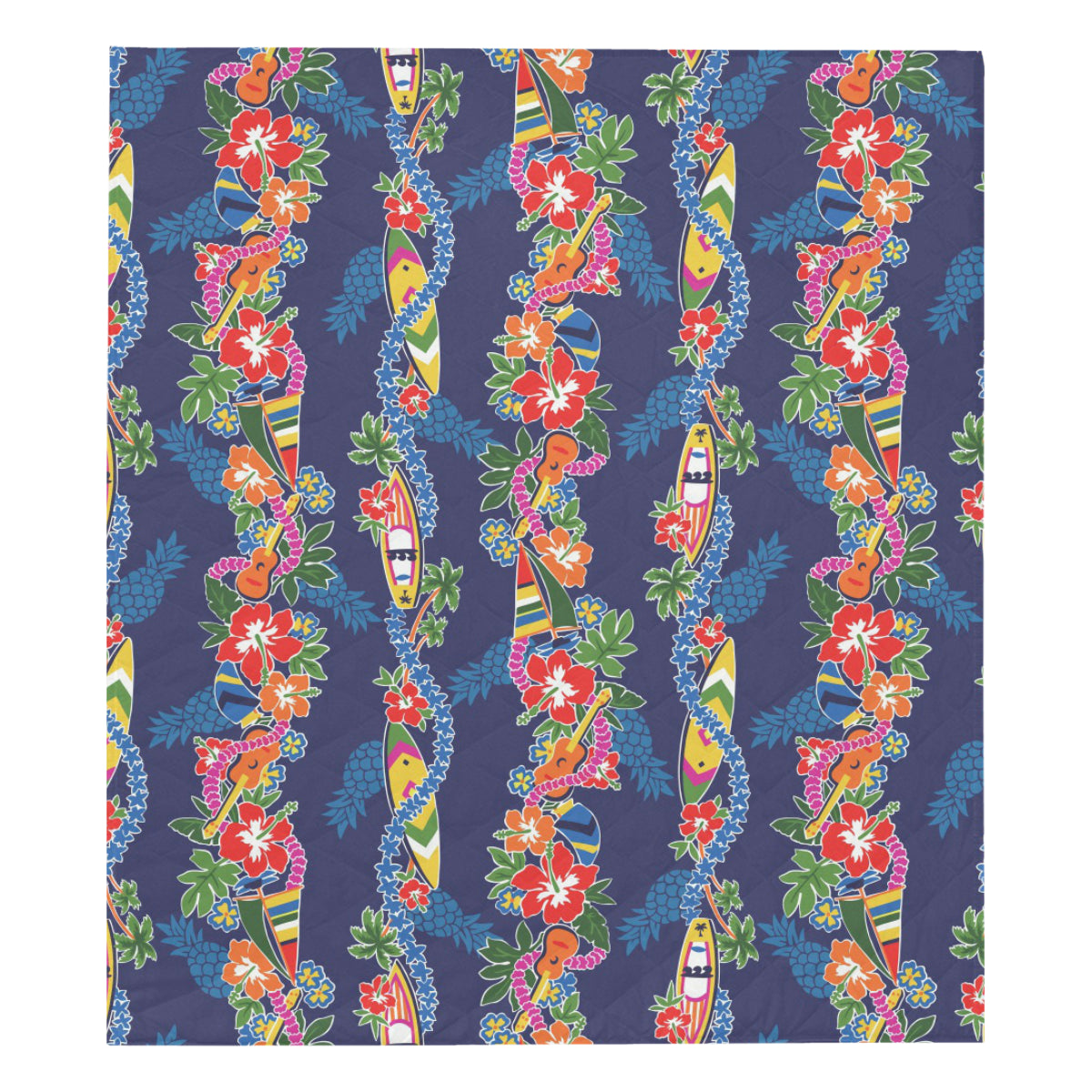 Hawaiian Themed Pattern Print Design H04 Premium Quilt