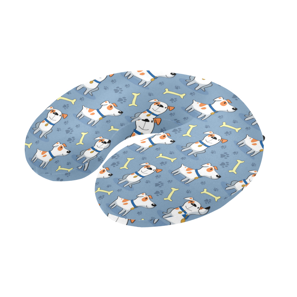 Bull Terriers Pattern Print Design 04 U-Shaped Travel Neck Pillow