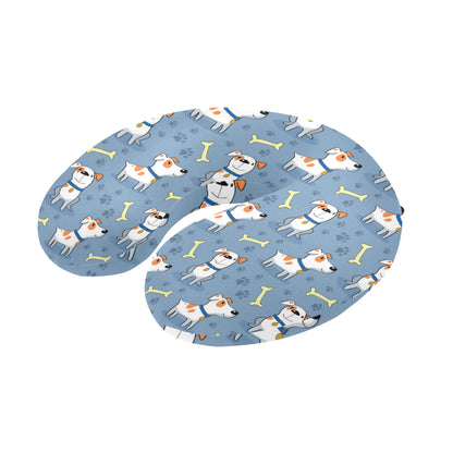 Bull Terriers Pattern Print Design 04 U-Shaped Travel Neck Pillow
