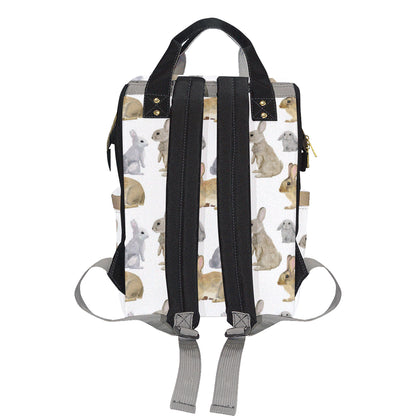 Rabbit Pattern Print Design 02 Diaper Bag Backpack