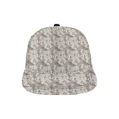 Nautical Map Design Themed Print Snapback Cap