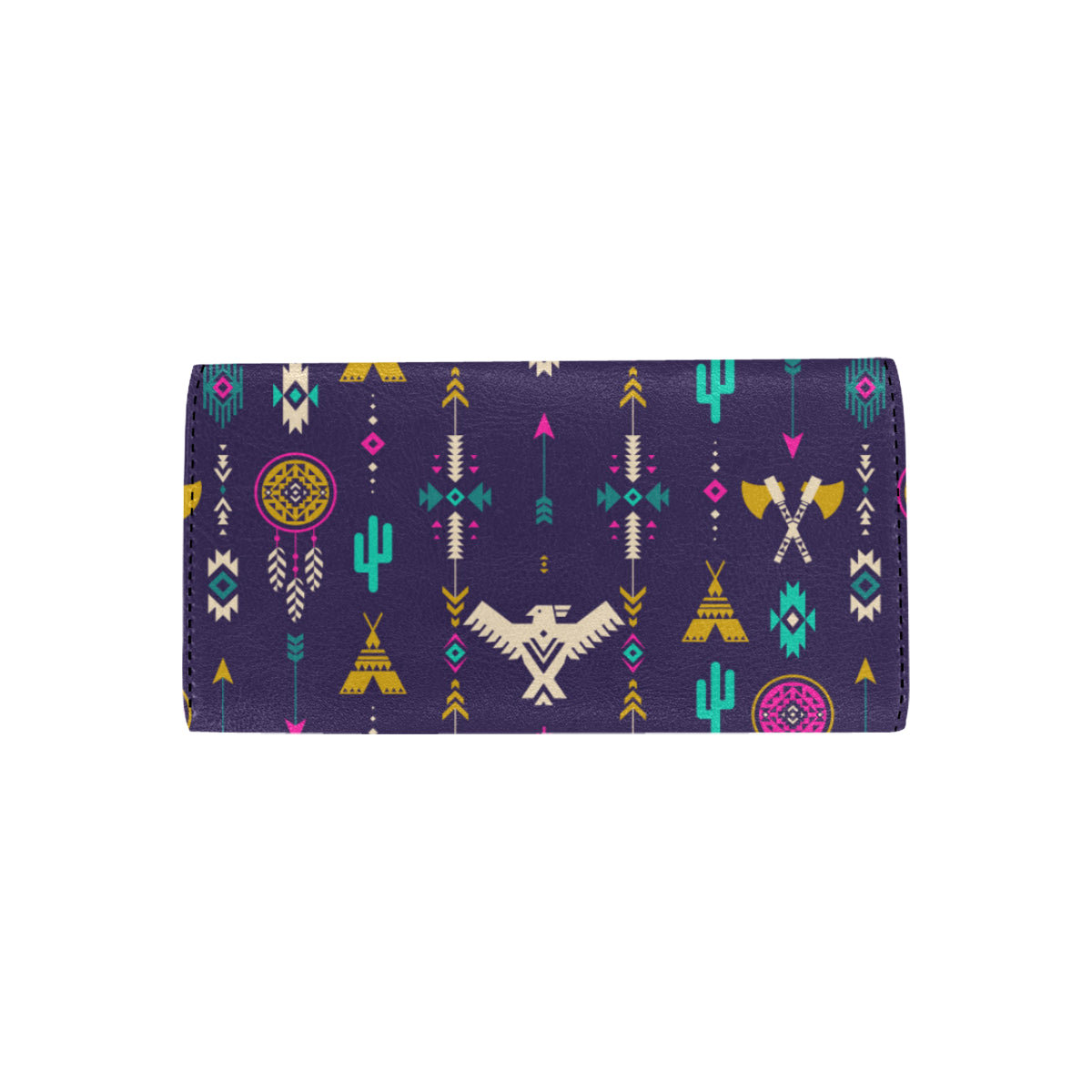 Native American Eagle Indian Pattern Women's Trifold Wallet
