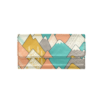 Mountain Pattern Print Design 02 Women's Trifold Wallet