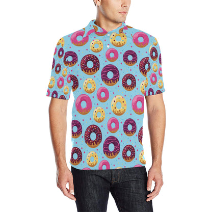 Donut Pattern Print Design DN07 Men Polo Shirt