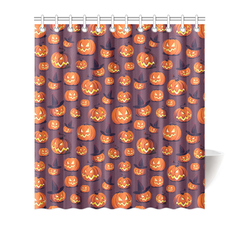 Halloween Pumpkin Pattern Print Design 03 Shower Curtain