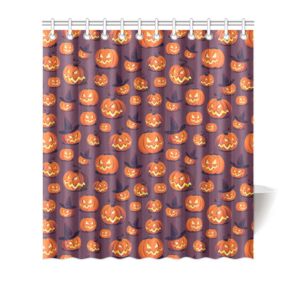 Halloween Pumpkin Pattern Print Design 03 Shower Curtain