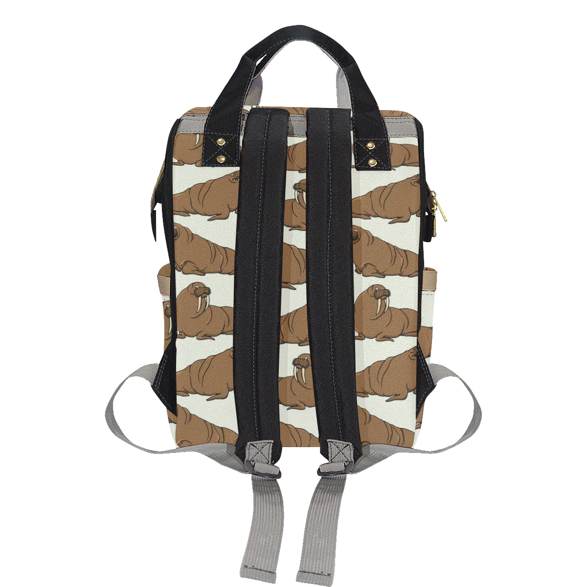 Walrus Pattern Print Design 03 Diaper Bag Backpack