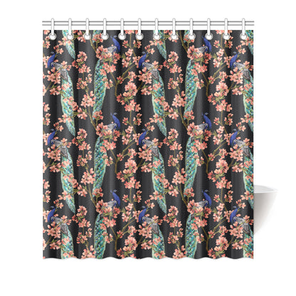 Peacock Pattern Print Design A01 Shower Curtain