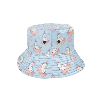 Donut Unicorn Pattern Print Design DN014 Unisex Bucket Hat