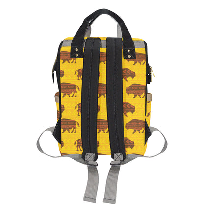 Bison Native Pattern Print Design 01 Diaper Bag Backpack