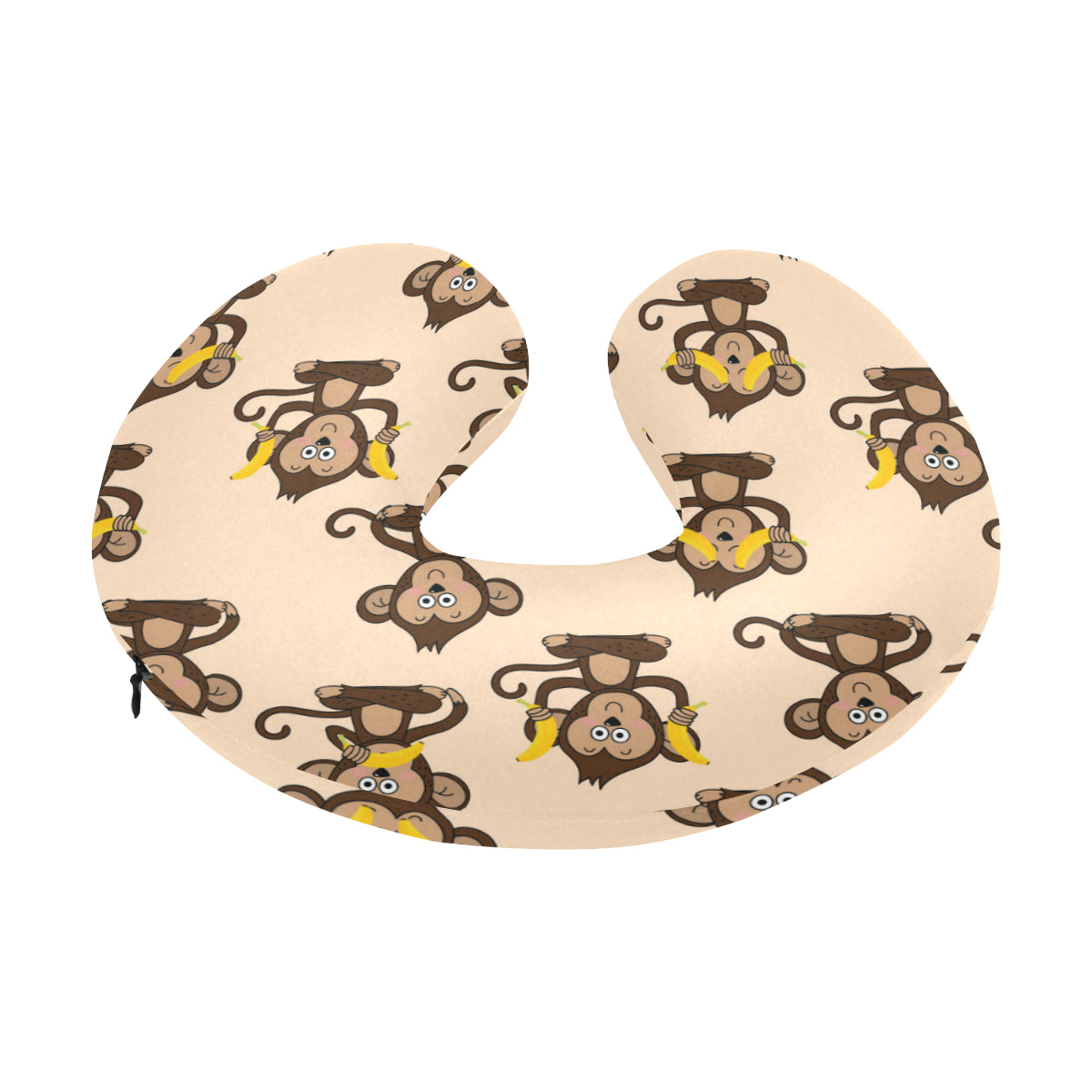 Monkey Pattern Print Design 03 U-Shaped Travel Neck Pillow